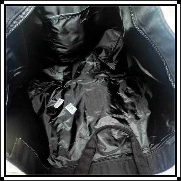 VICTORIA'S SECRET Sequin Black and Red Canvas Tote Bag - Picture 6 of 8